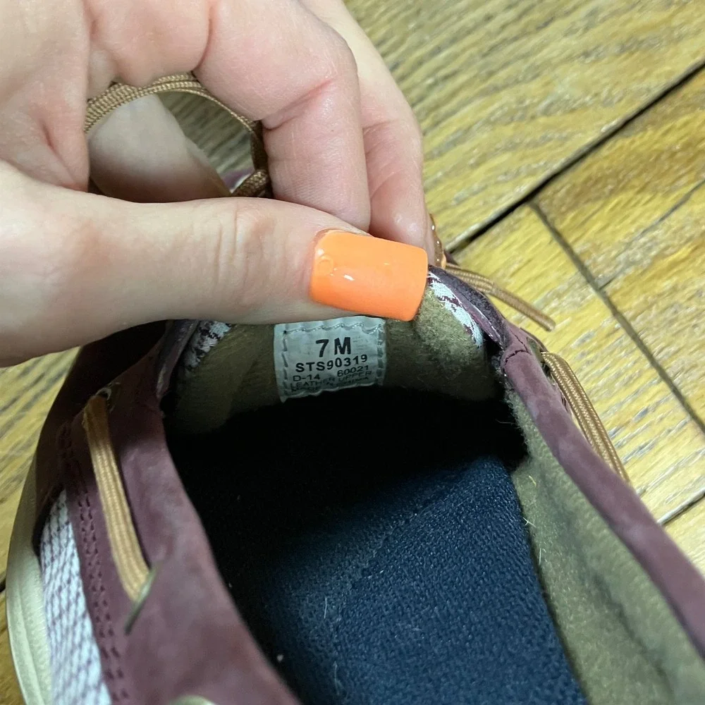 Sperry Top-Sider Womens Angelfish Boat Shoes Burgundy‎ Leather Mesh 7